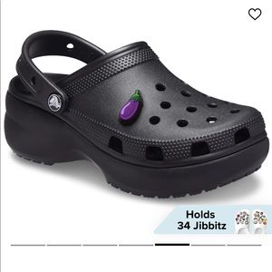 Black platform crocs